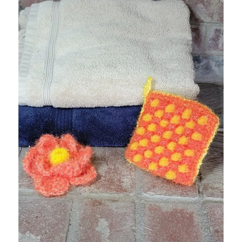 Orange and Yellow Scrubby set, set of 2